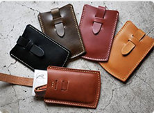 Leather business card case-ROBERU